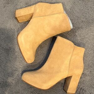 SCHUTZ Tan Suede Ankle Booties